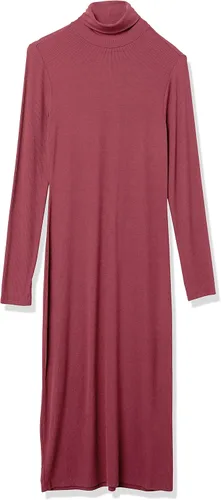 Vista 5 de Tienda Essentials Women's Fine Rib Long-Sleeve Turtleneck Midi Dress (Previously Daily Ritual)