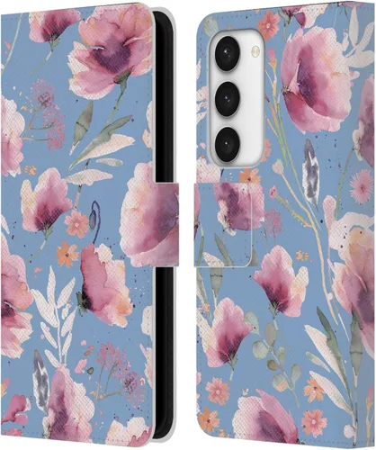 Vista 185 de Head Case Designs Officially Licensed Ninola Abstract Poppies Lilac Floral Leather Wallet Case Compatible with Samsung Galaxy A07 4G