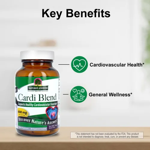 Vista 5 de Nature's Answer CardiMax Heart Health 60 cápsulas vegetarianas con COQ10, PQQ, Oli Ola, y espino y vitamina B6, sin OMG, vegano y sin gluten