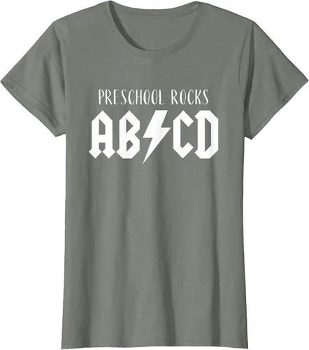 Vista 4 de Preschool Rocks Teacher Back to School ABCD Rock First Day T-Shirt Asphalt Grey