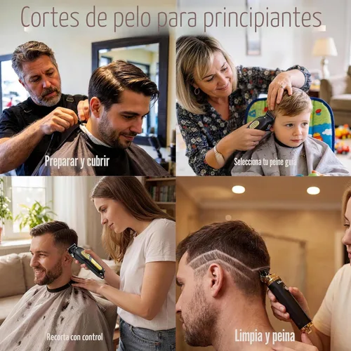 Vista 4 de Ufree Juego de cortapelos para hombres, cortapelos y recortadores, cortapelos de peluquería inalámbricos, kit de aseo, regalos para hombres