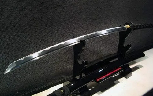 Vista 8 de Espada Katana japonesa hecha a mano de 41 pulgadas, hoja de espiga completa, acero al carbono 1095, espadas samurai