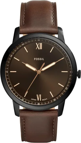 Vista 13 de Fossil - Reloj de cuarzo minimalista para hombre, de acero inoxidable y cuero, de tres agujas Negro (Black Bracelet)