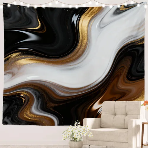Vista 53 de Batmerry Abstract Repeat Polyester Tapestry, Tiled Directional Lightweight Wall Hanging High-Definition Print Backdrop For Dorm Room Bedroom Living