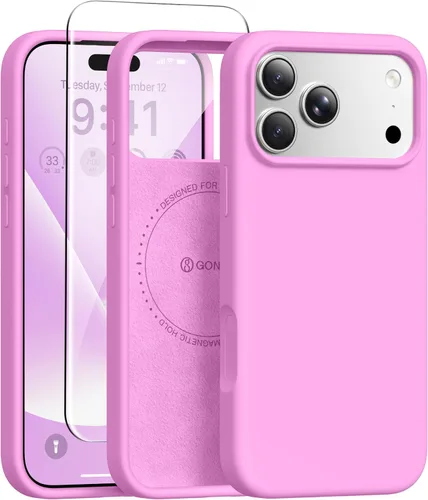 Vista 220 de GONEZ Funda magnética para iPhone 12 Case / 12 Pro Case, compatible con MagSafe, [protector de pantalla + protector de lente de cámara], funda