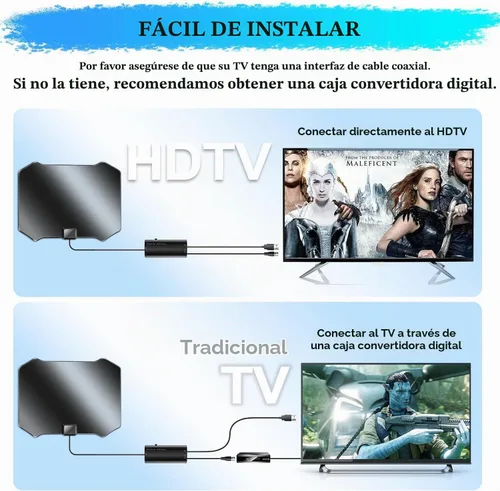 Vista 4 de Antena de TV mejorada 2026 para Smart TV, antena interior para canales