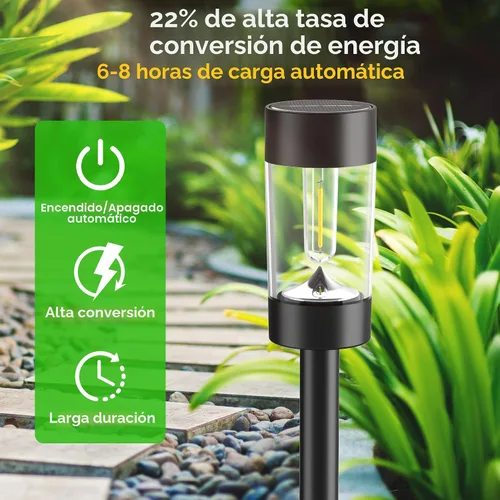 Vista 6 de Eyrosa Luces solares para caminos al aire libre, impermeables, paquete de 8 Cold