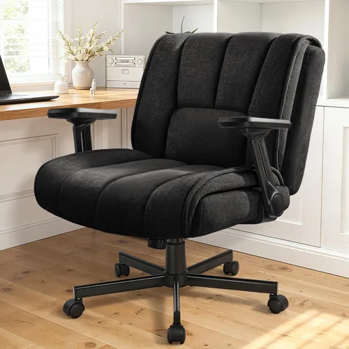 Vista 6 de Silla de oficina grande y alta, 300 libras, asiento extra profundo y brazos Negro