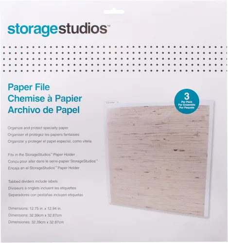 Vista 3 de Storage Studios - Archivos de papel, paquete de 3, 12.75 x 12.95 x 0.13 pulgadas, transparente (CH92602)
