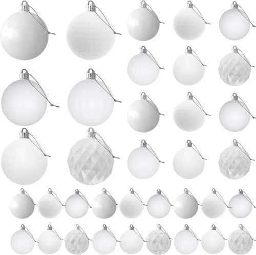 Vista 143 de Esferas pequeñas de Navidad de bronce y dorado de 1.6 pulgadas, adornos para decoración de árbol de Navidad, bolas colgantes inastillables