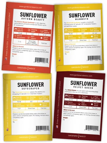 Vista 6 de Gardeners Basics Semillas de girasol para plantar flores, terciopelo Queen, rascacielos, reina limón, gigante, belleza otoñal, cereza de chocolate