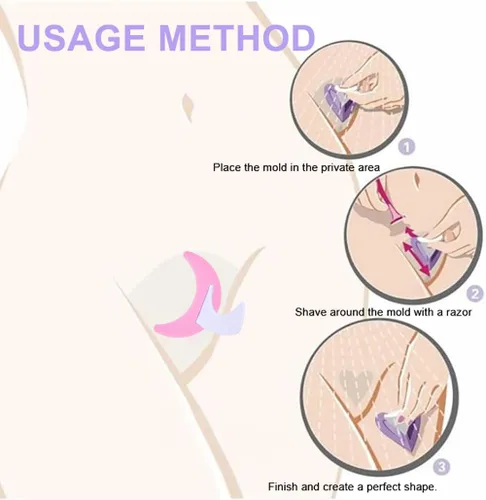 Vista 4 de Bikini Privados Plantilla de Afeitado Pubic Hair Trimmer Stencil Bikini Razor Trimmer Área Privada Estilo Forma Herramienta Bikini Trimmer Afeitadora