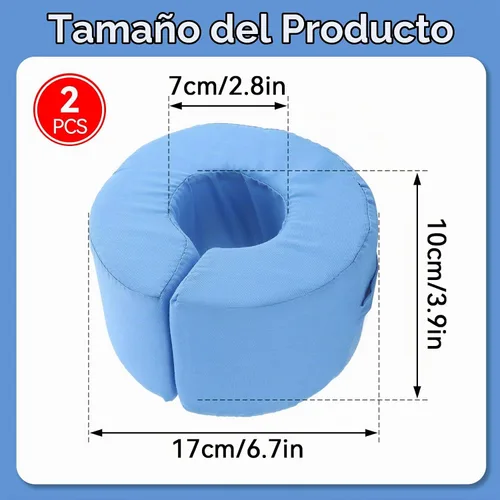 Vista 3 de 2 almohadas de elevación de pies, cojín de espuma azul para tobillo y mano, estabilizador de almohada de elevación de piernas con talón de tobillo