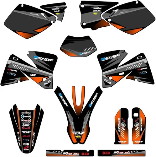 Vista 7 de Kit de base gráfica EXC Surge Black Senge 2001-2002 compatible con KTM