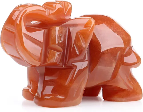 Vista 17 de YATOJUZI - Figura de elefante de cuarzo rosa de 5 cm decorativa, cristal curativo rosa, lindo, natural, tallado a mano, pulido, estatua de gema