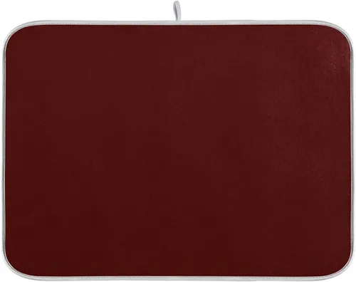 Vista 9 de Tapete de secado de platos pequeño beige XL para platos, accesorios de cocina, mostrador de microfibra, escurridor de platos, resistente al calor