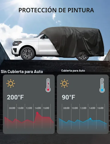 Vista 9 de Proadsy - Cubierta para automóvil, resistente al viento, sol, lluvia, rayos UV, polvo y nieve, para todo tipo de clima, impermeable, funda
