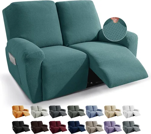 Vista 18 de JIVINER Fundas de sofá reclinable de 8 piezas, fundas elásticas de jacquard para sofá reclinable, fundas para sala de estar, protector suave de 3