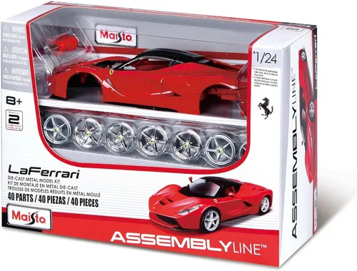 Vista 2 de Maisto Línea de montaje a escala 1:24 LaFerrari Kit de modelo de vehículo fundido a presión - Rojo