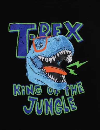 Vista 8 de KANGKANG Conjunto de sudadera de manga larga con estampado de letras para niños pequeños, conjunto de pantalones con estampado de dinosaurio