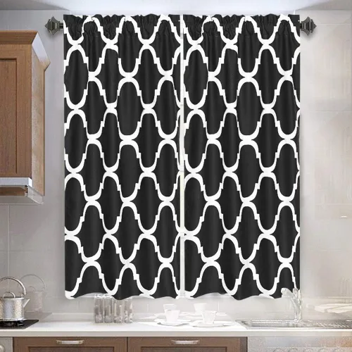 Vista 56 de Melodieux - Cortinas de bolsillo de moda marroquí para cocina, cafetería o baño, pequeñas ventanas
