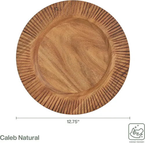 Vista 3 de Fitz and Floyd Caleb - Platos de madera de acacia (2 unidades)