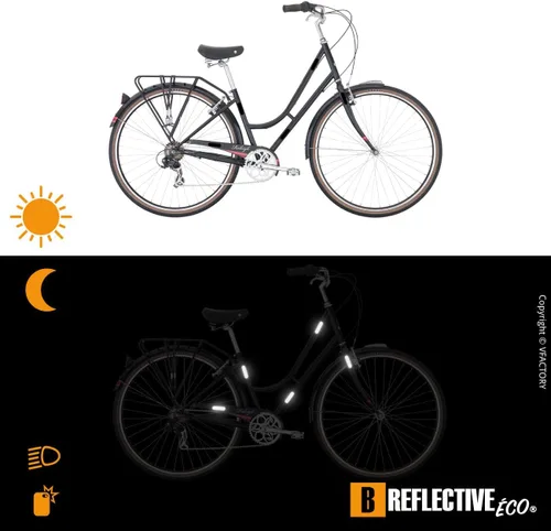 Vista 4 de Juego de 10 calcomanías reflectantes, seguridad para la visibilidad nocturna, autoadhesivo universal para bicicletas, cochecitos de bebés, cascos