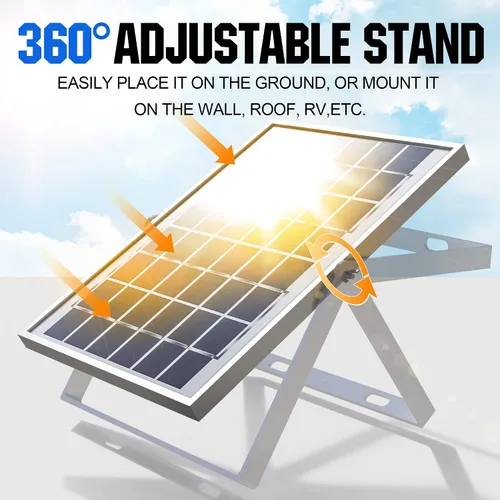 Vista 4 de Solperk Panel solar de 20 W, cargador solar para carga lenta y continua, cargador de batería solar y mantenedor, adecuado para automóviles