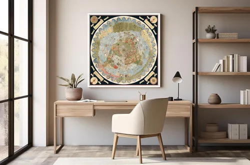 Vista 6 de Mapa histórico - Mapa del mundo, 1587, Urbano Monte - Arte de pared vintage - 24 x 24 pulgadas