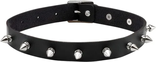Vista 6 de Eigso - Gargantilla vintage de cuero sintético con remaches y picos, estilo punk, gótico, ajustable