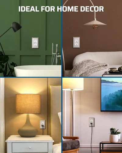 Vista 6 de DEWENWILS Sunken Pearls - Placa decorativa de pared para interruptor, cubierta para tomacorrientes, receptáculo de duplex simple