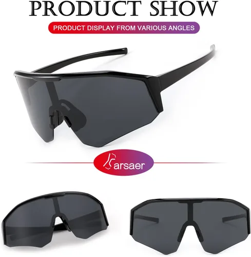 Vista 2 de Karsaer Gafas de sol deportivas para ciclismo, visera, sombras frescas, para jóvenes, béisbol, sóftbol, gafas de sol para niños y niñas de 8 a 14