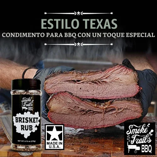 Vista 2 de Smoke Trails BBQ BRISKET RUB BBQ Rub for Texas Brisket de Steve Gow Ideal para pechuga, costillas cortas de carne, filetes y más