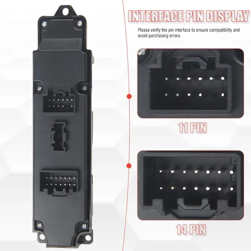Vista 4 de DF73-66-350B Interruptor de ventana eléctrica maestro lado del conductor compatible con Mazda 2 2011 2012 2013 1.5L L4