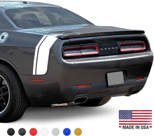 Vista 6 de Kit de calcomanías de vinilo de carreras para cinturón trasero, compatible con Dodge Challenger 2009-2025, Black Ghost Scat Pack Swinger, fabricado