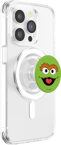 Vista 3 de Sesame Street Oscar the Grouch Face PopSockets MagSafe PopGrip para iPhone