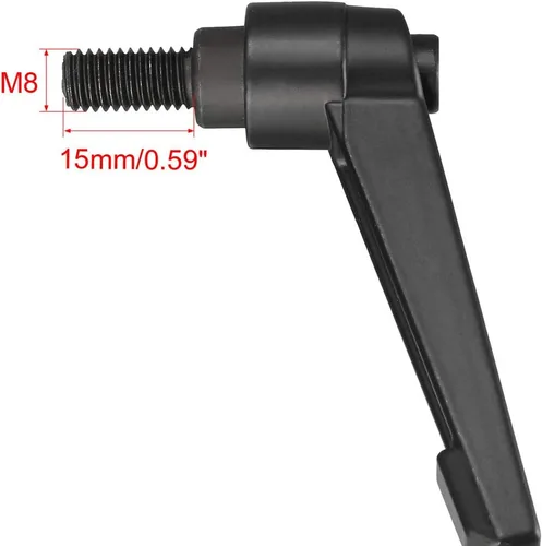 Vista 3 de uxcell M8 x 0.591 in mango ajustable palanca de sujeción rosca botón trinquete macho roscado perillas de bloqueo de tornillo giratorio perno