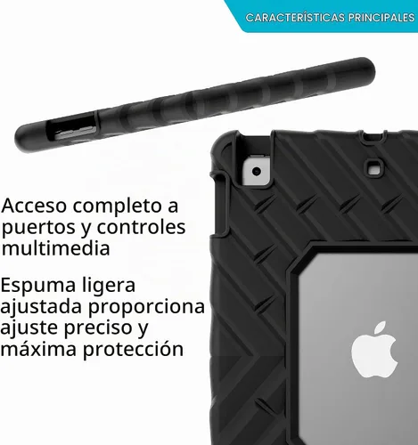 Vista 6 de Gumdrop FoamTech Case for Apple iPad 9th/8th/7th Gen (10.2-inch) - Black Negro