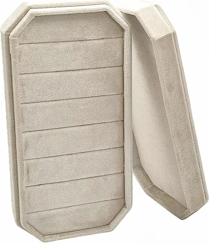 Vista 4 de Caja organizadora de anillos de terciopelo – Joyero para anillos y aretes, bandeja de joyería para anillos y anillos, vitrina para niñas y mujeres