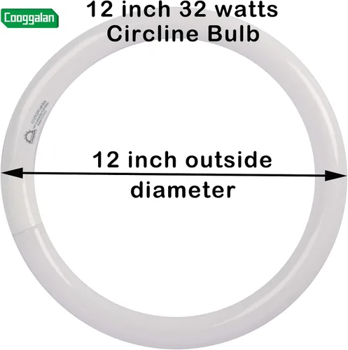 Vista 2 de FC12T9/CW - Bombillas circulares blancas frías de 32 W, 12 pulgadas redondas T9 32 vatios FC12T9/841 4100K Bombilla fluorescente circular, bombilla