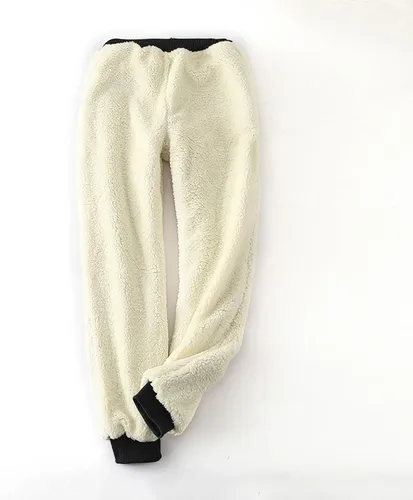 Vista 7 de Pantalones inferiores estampados Mujer bolsillos Lana Cordero Pantalones chándal elásticos Lazo Pantalones Felpa