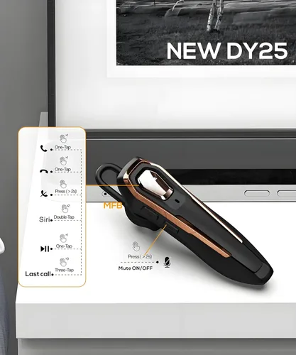 Vista 5 de Auriculares Bluetooth manos libres V5.4, auricular Bluetooth con cancelación de ruido, tiempo de conversación de 36 horas, auriculares de un solo