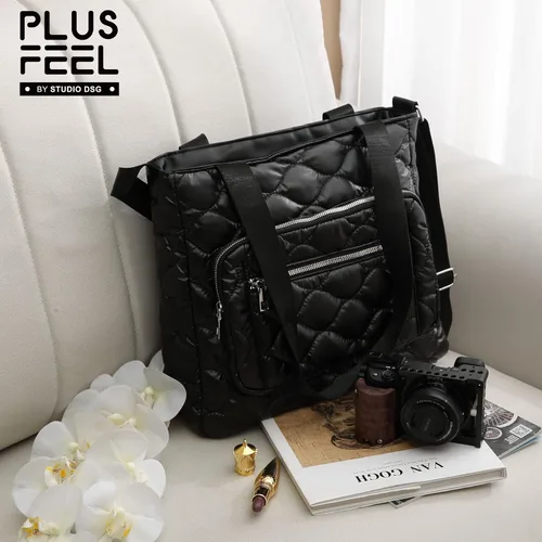 Vista 2 de Bolso de hombro acolchado, ligero, a la moda, bolsa de mano acolchada