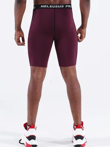 Vista 6 de NELEUS Paquete de 3 pantalones cortos de compresión para correr con bolsillos para hombre