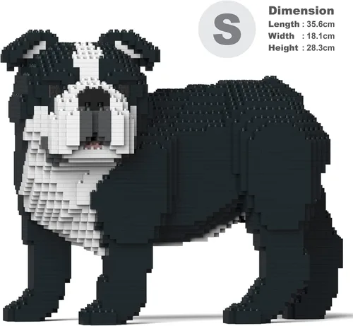 Vista 4 de JEKCA Bulldog inglés 4 en 1 paquete 01S-M04 Bloques de construcción de plástico para perros Edad 14 +