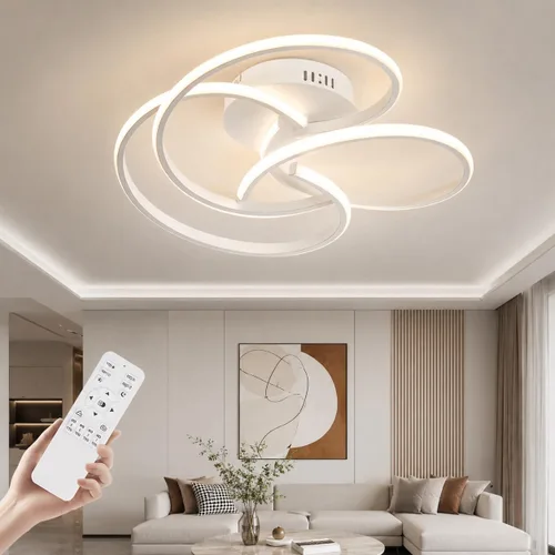 Vista 10 de CANEOE Lámpara de Techo LED Moderna, 42W Regulable Lámpara de Techo Empotrada con Control Remoto, Lámpara de Techo LED de Montaje Empotrado