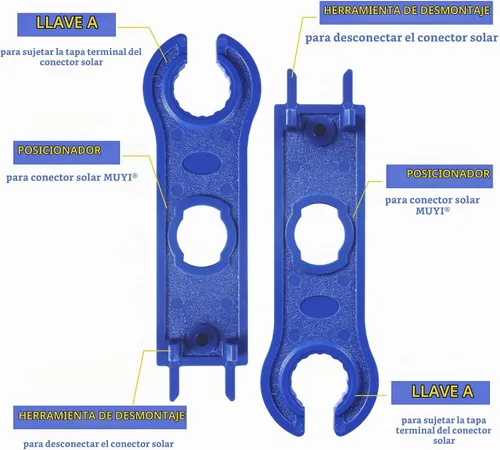 Vista 5 de MUYI - Kit de herramientas de panel solar de 47 piezas para cable 13-10AWG (2.5/4/6mm²) 10 pares de conectores solares y 2 llaves inglesas