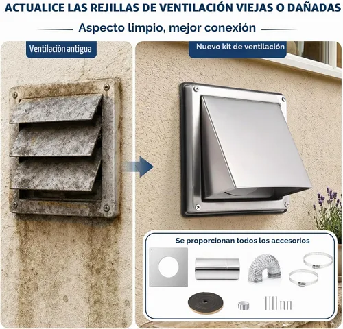 Vista 5 de Kit de ventilación de secadora de 4 pulgadas con placa de pared