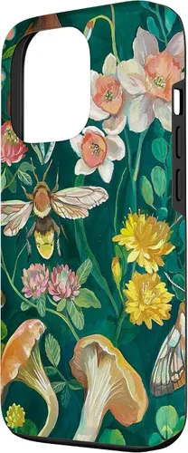 Vista 2 de Funda Boho Bee Greenery Luna Moth Vintage Botanical Mushroom para iPhone 13 Pro