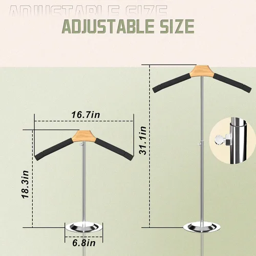 Vista 3 de Pantalla ajustable para camisetas para adultos para proveedores, soporte de hombro flexible de 18 a 31.1 pulgadas, soporte de hombro portátil